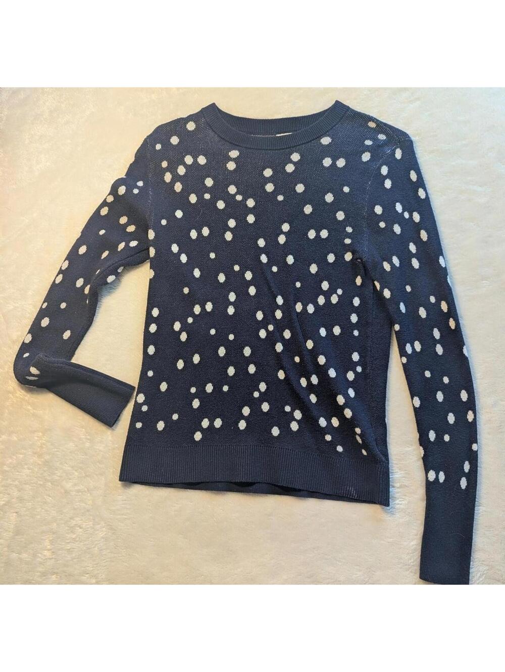 a new day Navy Blue Polka Dot Sweater XS